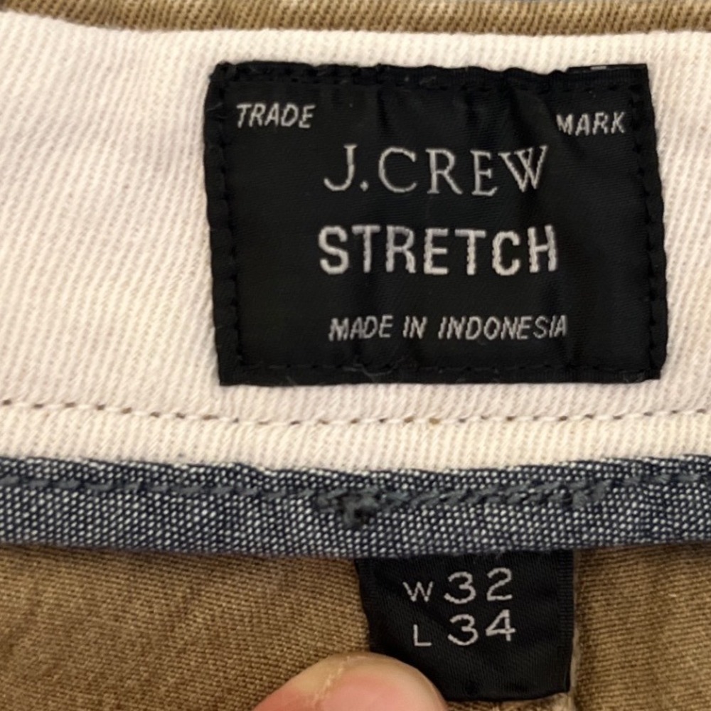 J.Crew Stretch Slim Fit Chino Pants Mens 32x34 Khaki Camel Cotton Blend‎ Casual - Picture 4 of 10